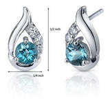 Pendientes De Plata De Topacio Azul