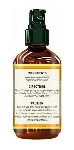 Aceite De Caléndula 100% Puro De 4 Fl Oz - Para El Cuerpo