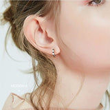 Pendientes Infinite U Huggie Plata de Ley 925 Pequeño Aro