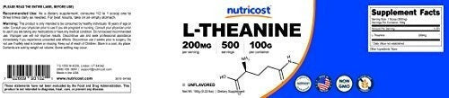 Polvo de L-teanina pura de Nutricost 100 gramos
