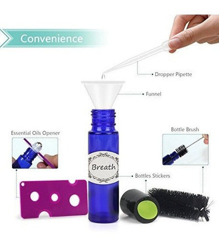 Botellas De Rodillo De Aceites Esenciales De 24,10 Ml - Azul