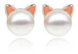 Pendientes de oreja de gato chapados en oro rosa