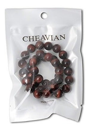 Cheavian 35 Unids 10mm Rojo Natural Ojo De Tigre Piedra