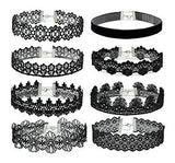 Eigso 8pcs Tatuaje gótico Encaje Gargantilla Collares Set