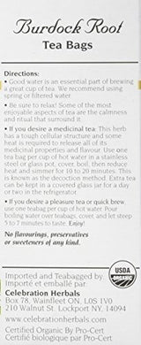 Celebration Herbals, Raíz De Bardana De Bolsitas De Té