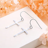 S925 Joyas De Plata Esterlina Pendientes Colgantes Cruzados
