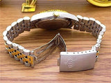 Reloj Para Mujer Oro Plata Acero Inoxidable Impermeable