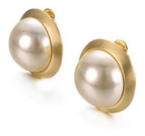 Pendientes Con Clip De Perlas De Marfil