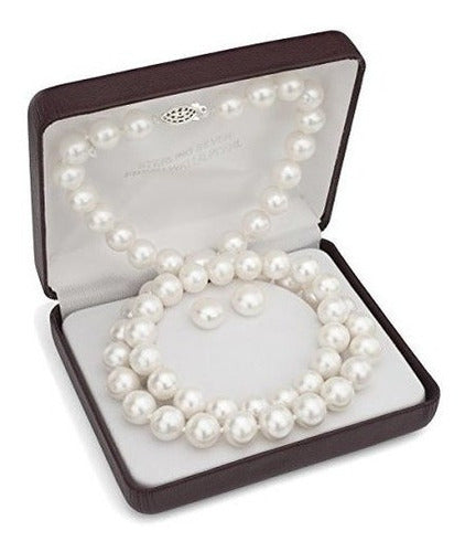 Collar De Perlas Cultivadas De Agua Dulce De Plata Esterlina