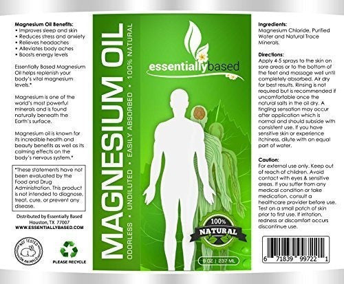 Magnesio Puro 100% Aceite Spray - Extra Fuerte 3575 Mg /
