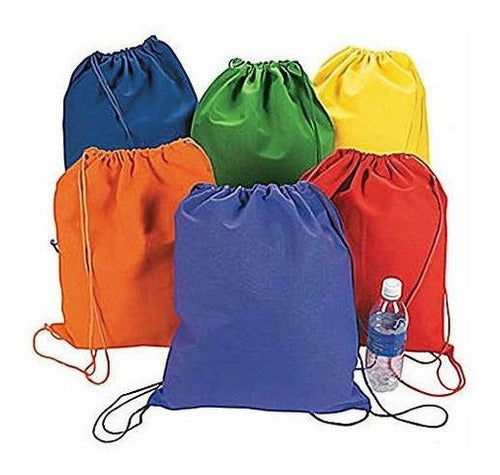 Mochilas Con Cordón Liviano Grande (1 Docena) - A Granel