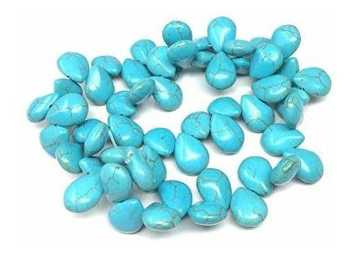 Perlas sueltas de lágrima perforada 16  color Azul