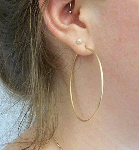 Pendientes De Aro De Peso Pluma En Plata