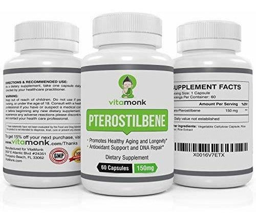 Cápsulas De 150 Mg De Pterostilbeno De Vitamonktm