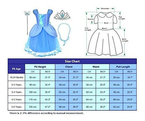 Disfraz De Princesa Cenicienta Niñas Pequeñas Para El