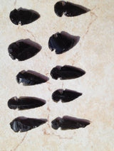 Puntas De Flecha - Obsidiana Negra Genuina - 2 -3 - Juego