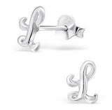Aretes De Plata De Ley 925 Con Letra L