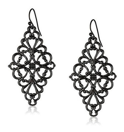 Pendientes Colgantes De Diamantes Con Filigrana De Tono