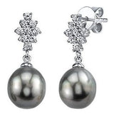 La Fuente De Perlas 9-10mm Aretes De Gina De Perlas