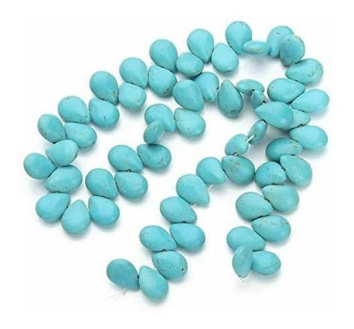 Perlas sueltas de lágrima perforada 16  color Azul
