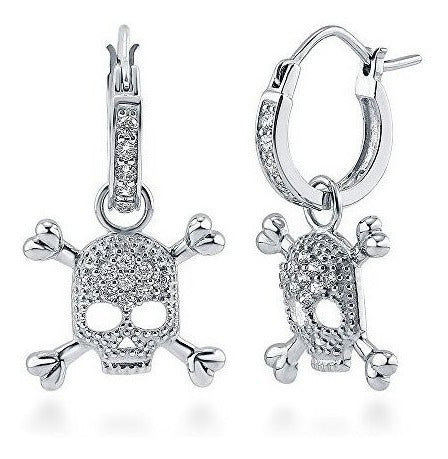 Plata De Ley Chapada En RodioZirconia Pendientes colgantes