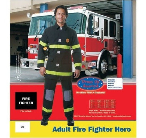 Dress Up America Bombero negro adulto, multicolor,