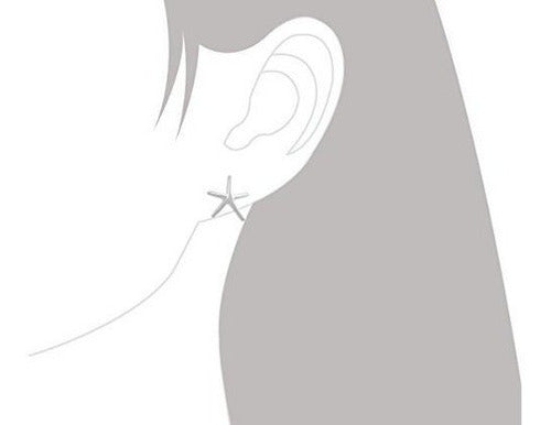 Pendientes De Plata Esterlina Con Estrella De Mar