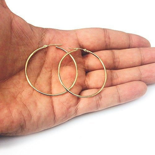 Pendientes De Aro De Tubo Redondo Brillante De Oro Amarillo