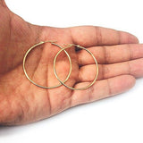 Pendientes De Aro De Tubo Redondo Brillante De Oro Amarillo