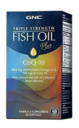 Gnc Triple Strength Fish Oil Plus Coq-10, 60 Cápsulas