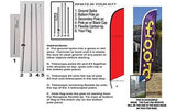 Cartel de pluma de 15 pie con kit de asta de bandera y punta