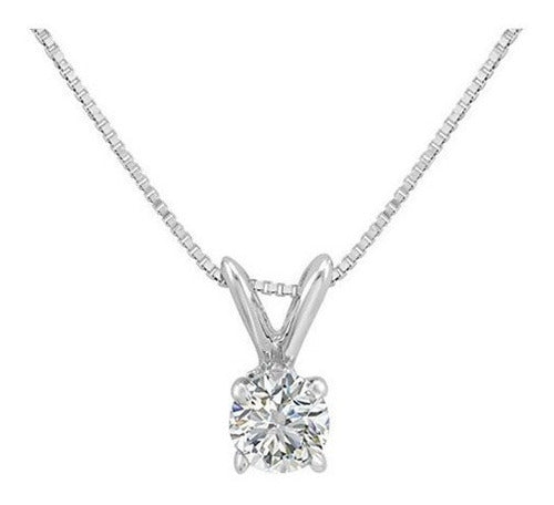 Collar Colgante Con Solitario De Diamante Certificado