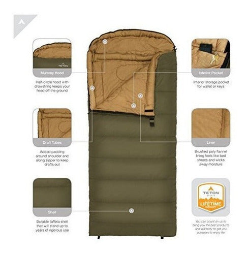 Teton Sports 100r Celsius Xxl -18c / 0f Saco De Dormir;