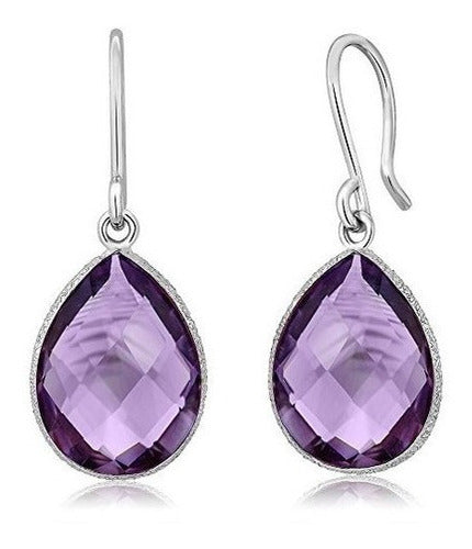 Gem Stone King Pendientes Colgantes De Plata De Ley 925