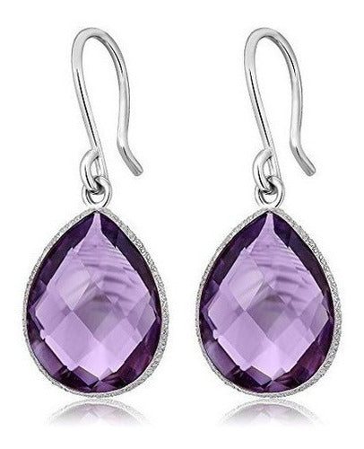 Gem Stone King Pendientes Colgantes De Plata De Ley 925