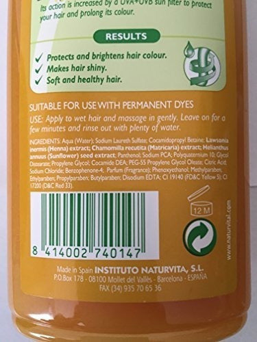 Champú Henna Rubio - Color Y Brillo - 300 Ml / natural