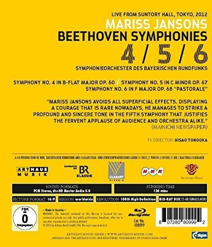 Beethoven: Sinfonías núms. 4-6 [blu-ray]