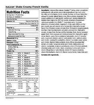 Batido Isalean - Cremosa Vainilla Francesa 29.6 Oz.