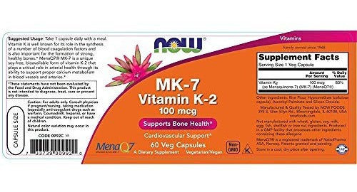 Cápsulas vegetales de vitamina K-2 (MK7)