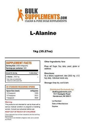 Suplementos a granel L-alanina en polvo (1 kilogramo)
