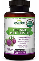 Cápsulas De Extracto De Cardo De Leche Orgánico Zazzee Usda