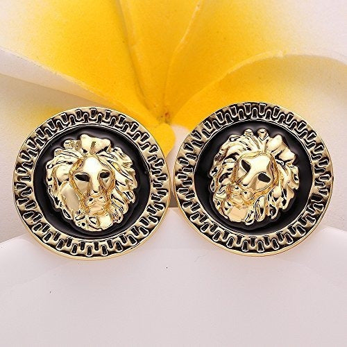 Pendientes Negros Chapados En Platino Con Oro Rosa