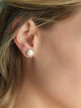 Mariell Freshwater Ivory Pearl Stud Clip En Pendientes Para