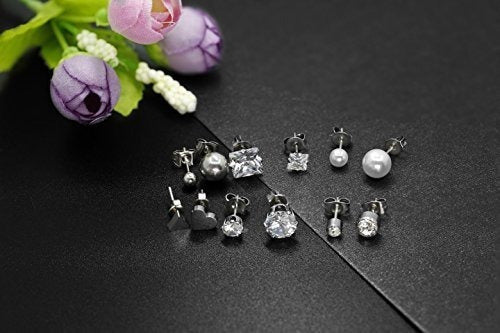 Loyallook 12 Pares De Aretes De Acero Inoxidable Stud Aretes