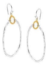 Aretes colgantes de doble círculo De Latón