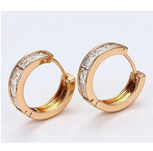 Pendientes De Aro Huggie | Chapado En Oro Amarillo De 18 K |