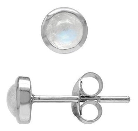 Pendientes De Botón De Plata Esterlina 925 Plateados