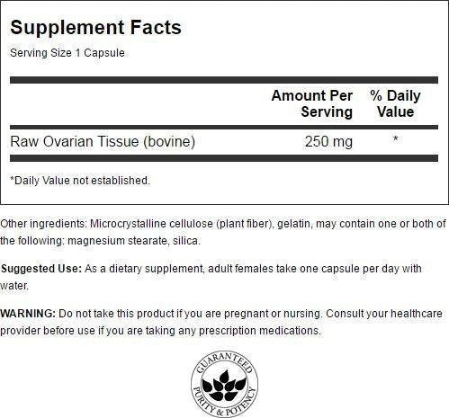 Swanson Glandular ovárico 250 mg 60  Cápsulas
