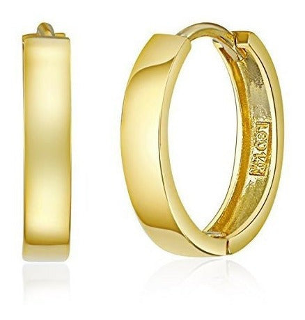 Aretes tipo argolla de oro de 14 k
