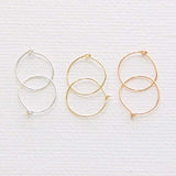 Mini Aros De Plata Esterlina De 8 Mm Calibre 24